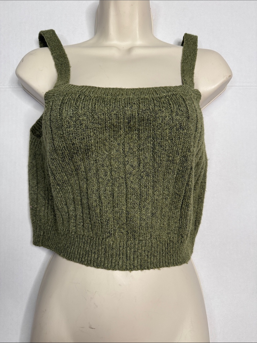 Wild Fable Olive Ribbed Knit Cropped Tank